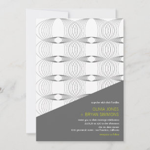 Abstract Cool Modern Art Mod Rings Wedding Invite