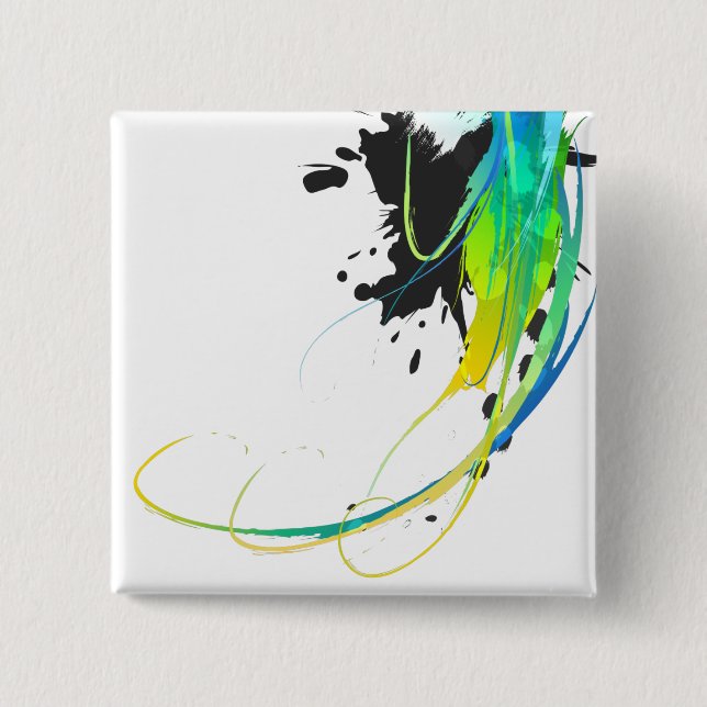 Abstract cool waters Paint Splatters 15 Cm Square Badge (Front)
