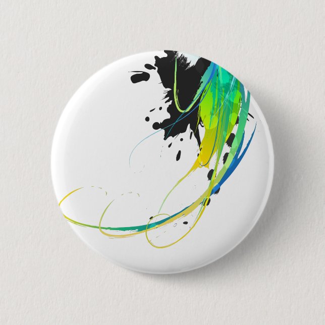 Abstract cool waters Paint Splatters 6 Cm Round Badge (Front)