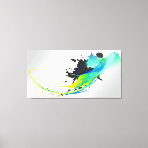 Abstract Cool Waters Paint Splatters Canvas Print