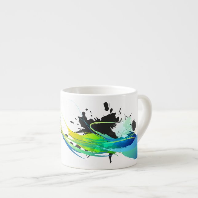 Abstract cool waters Paint Splatters Espresso Cup (Front Right)