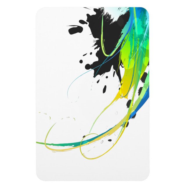 Abstract cool waters Paint Splatters Magnet (Vertical)