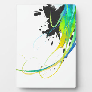 Abstract cool waters Paint Splatters Plaque