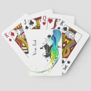 Abstract cool waters Paint Splatters Playing Cards