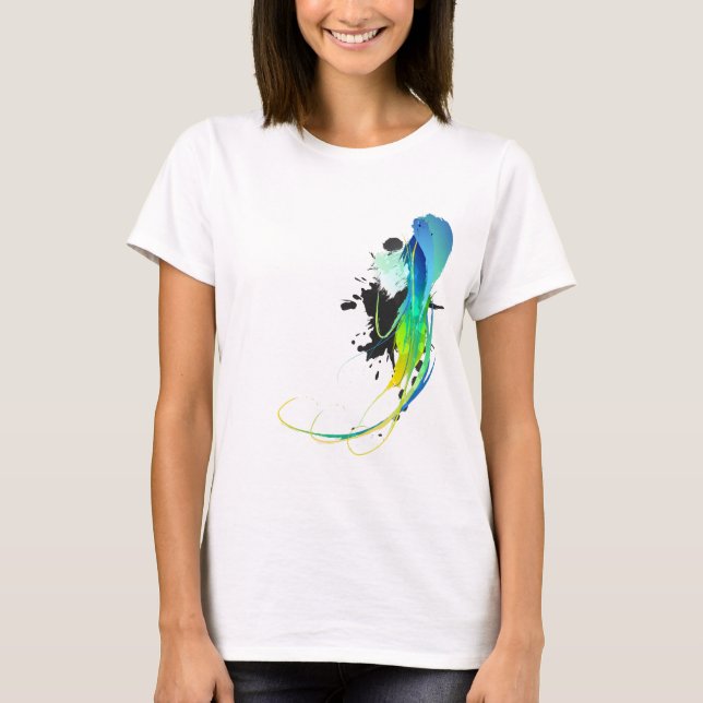Abstract cool waters Paint Splatters T-Shirt (Front)