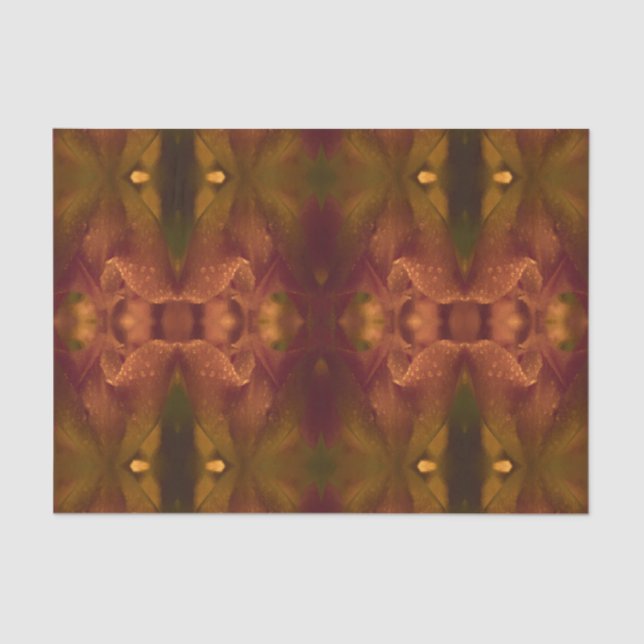 Abstract Copper Brown Metallic Decoupage Pattern Tissue Paper (Front)