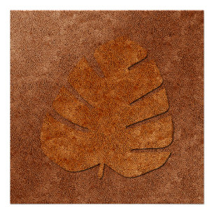 Abstract Copper Look Leaf Poster