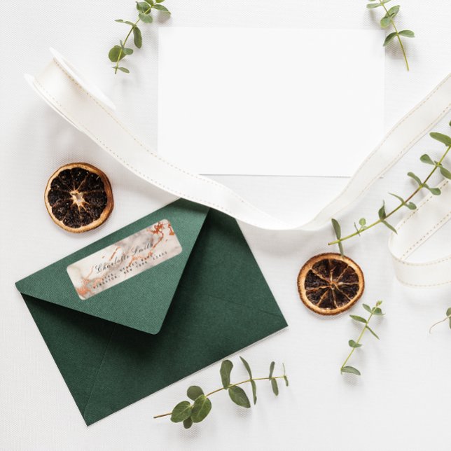 Abstract Copper Rose Marble Return Address Labels (Abstract Copper Rose Marble Return Address Labels)