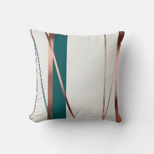 Abstract Copper with Accents of Teal Cushion