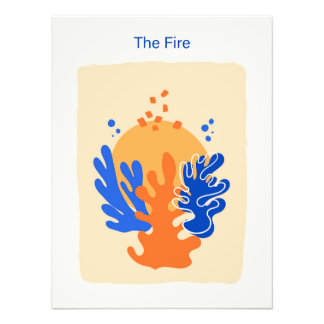 Abstract coral and sun in the style of Matisse Photo Print