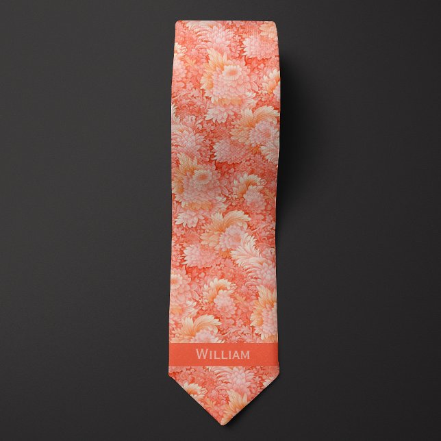 Abstract Coral Floral  Tie (Creator Uploaded)