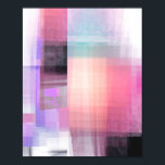Abstract Coral Pink Purple Black Square Geometric Poster<br><div class="desc">This modern and artsy pattern is perfect for the trendy and stylish woman. It features an abstract coral, pink, purple, black, teal green, and white square geometric pattern. It's cool, unique, and stylish. ***IMPORTANT DESIGN NOTE: For any custom design request such as matching product requests, colour changes, placement changes, or...</div>