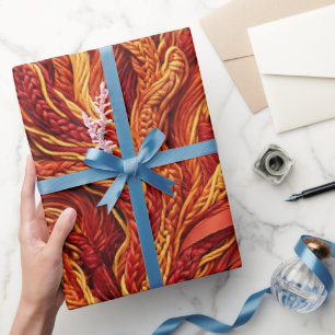 Abstract Coral Reef Fire Red Wrapping Paper