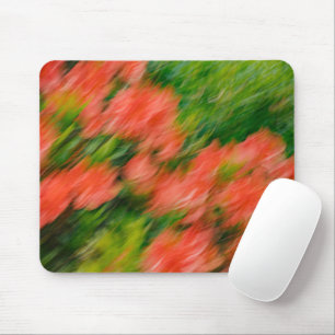 Abstract Coral Rhododendrons in Motion, art photo  Mouse Pad