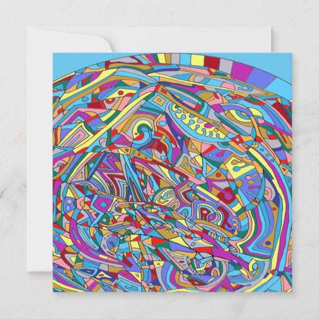 Abstract Coral Sea  Card (Front)