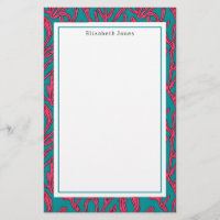 Abstract Coral Tropical Bold Pattern