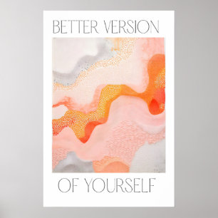 Abstract Coral Waves Art Print Modern Motivational