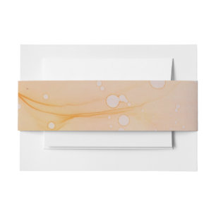 Abstract Coral Wedding Invitation Belly Band