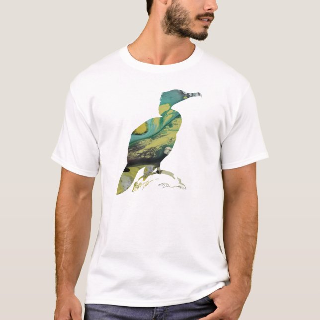 Abstract Cormorant Silhouette T-Shirt (Front)
