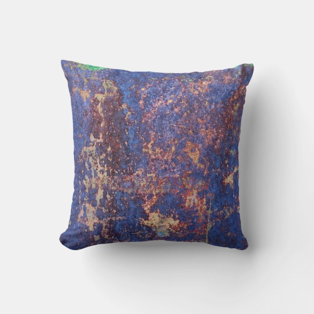 Abstract corroded colourful rusty metal background cushion (Front)