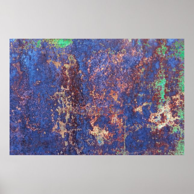 Abstract corroded colourful rusty metal background poster (Front)