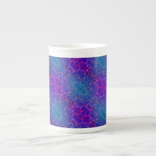 Abstract cosmic damask pattern bone china mug