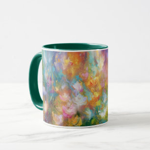 Abstract cosmic floral explosion in pastel colors mug