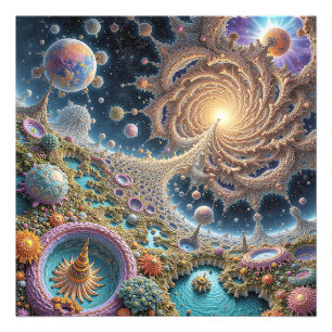 Abstract cosmic harmony with mandala energy photo print