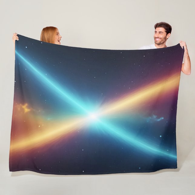 Abstract Cosmic Light Energy Glowing Space Fleece Blanket (In Situ)