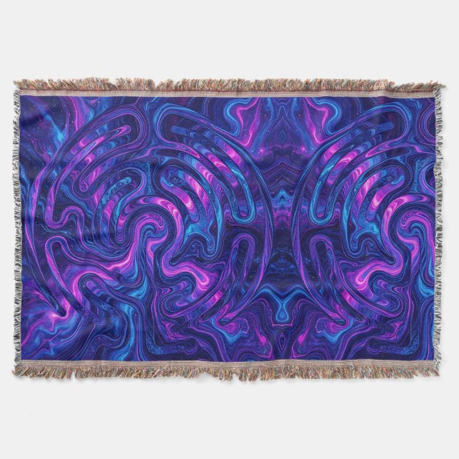 Abstract Cosmic Purple Labyrinth Blankets (Front)