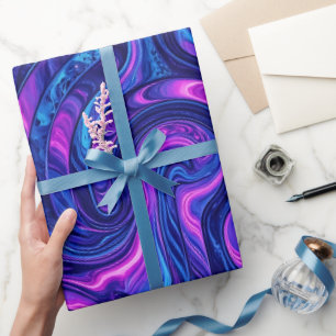 Abstract Cosmic Purple Labyrinth Wrapping Paper