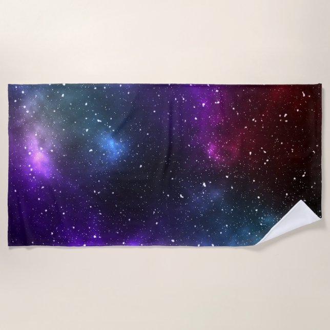 Abstract Cosmic Space Constellations Design Beach Towel (Front)