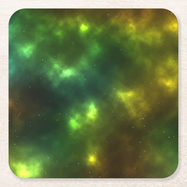 Abstract Cosmic Space Constellations Design Square Paper Coaster (Front)