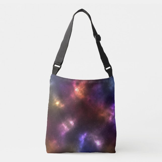 Abstract Cosmic Space Constellations Digital Art Crossbody Bag (Front)