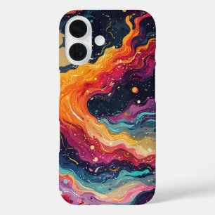Abstract Cosmic Swirls iPhone 16 Case