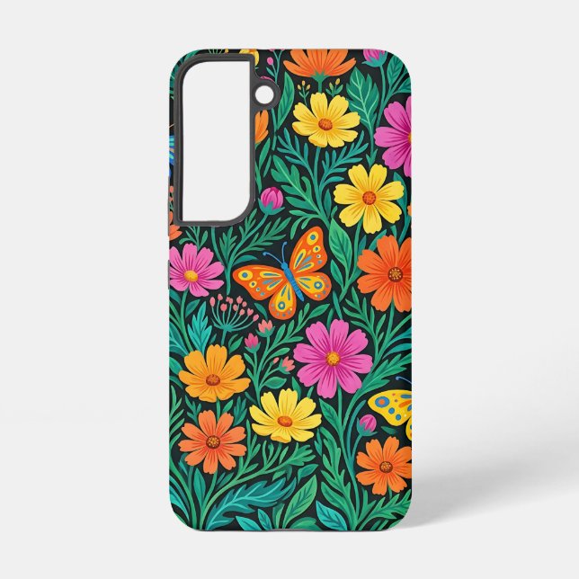 Abstract Cosmos Flowers Samsung Cases (Back)