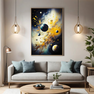 Abstract Cosmos: Planets in Dance Canvas Print
