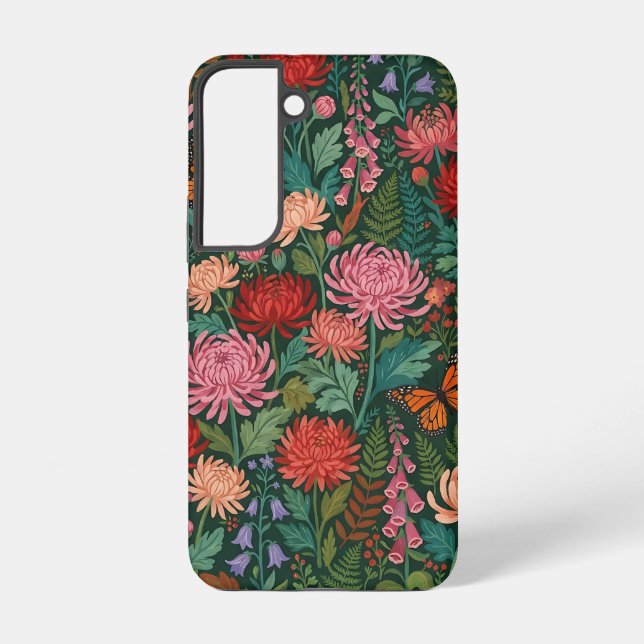 Abstract Cottagecore Chrysanthemums Samsung Cases (Back)