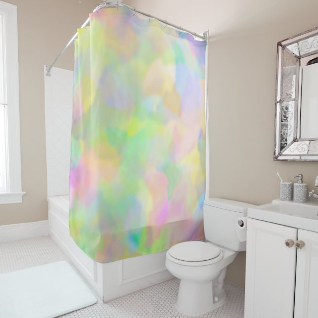 Abstract Cotton Candy Colours Shower Curtain (In Situ)