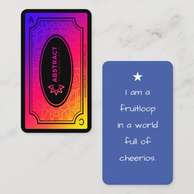 abstract counseling affirmations bright  business card (Front/Back)