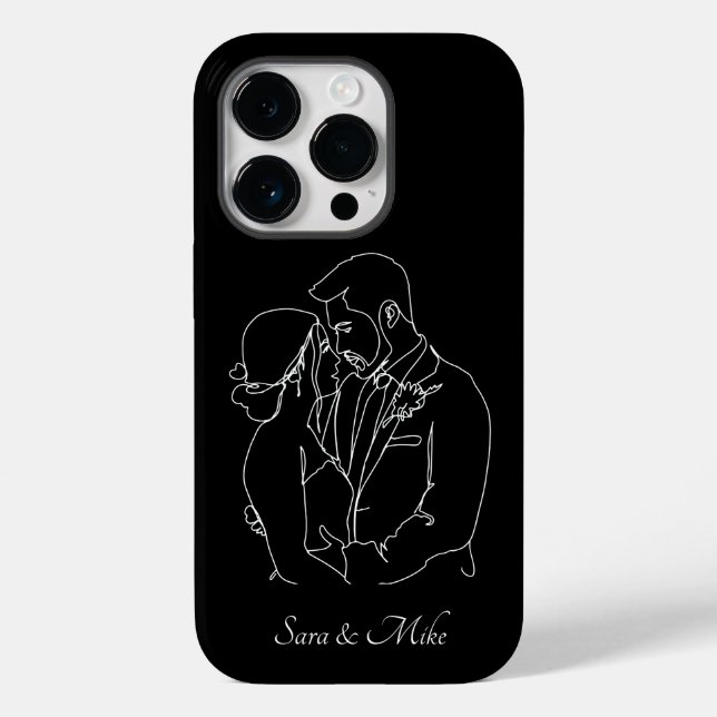 Abstract Couple Line Art , Boho Chic Case-Mate iPhone Case (Back)