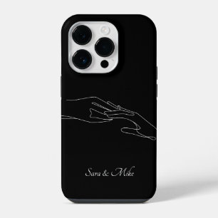 Abstract Couple Line Art , Boho Chic iPhone 14 Pro Case