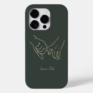 Abstract Couple Line Art , Boho Chic iPhone 14 Pro Case