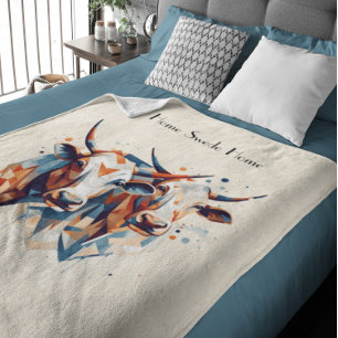 Abstract Cows, customisable Fleece Blanket