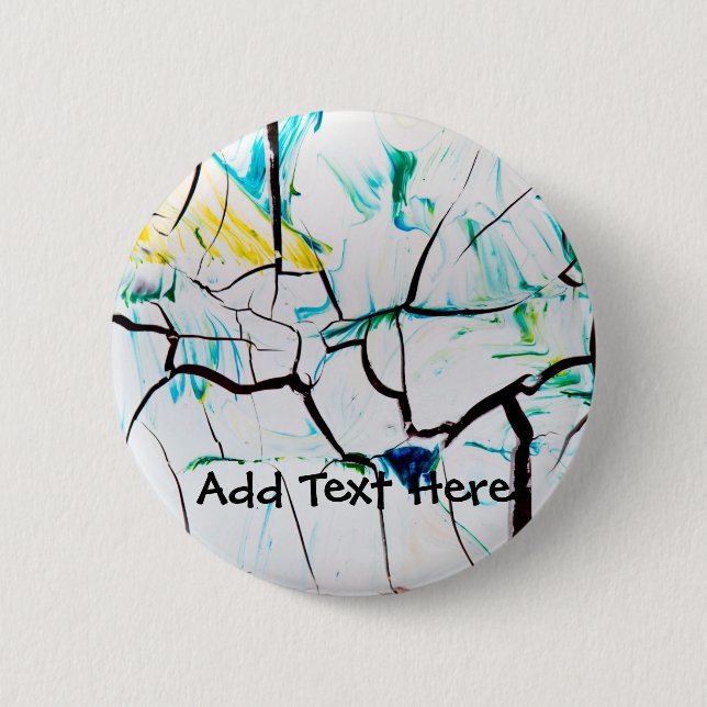 Abstract Cracks in Green Yellow Blue 6 Cm Round Badge (Front)