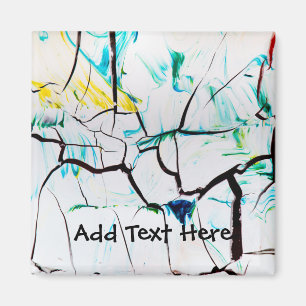 Abstract Cracks in Green Yellow Blue Magnet