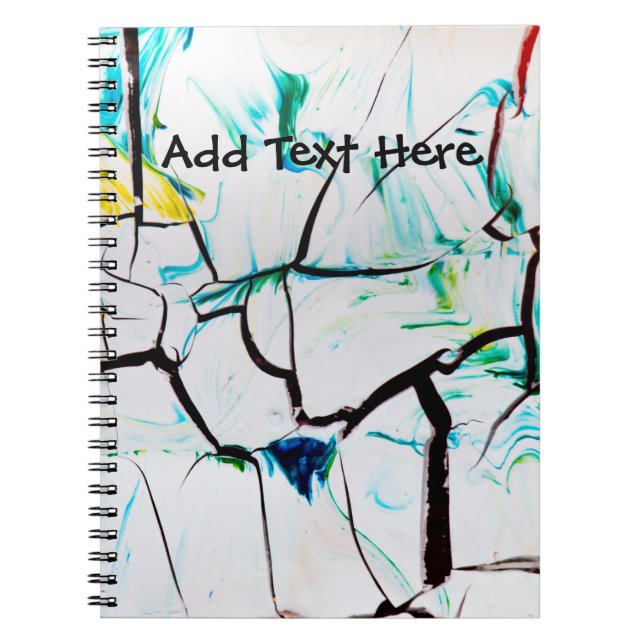 Abstract Cracks in Green Yellow Blue Notebook (Front)
