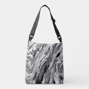 Abstract Cray wavy lines patterns Crossbody Bag