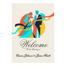 Abstract Cream Wedding Poster 