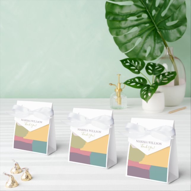 Abstract Creamy Summer Colours Splash Thank you Favour Box (Multiple)